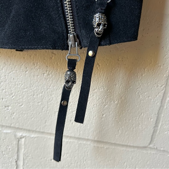Thomas Wylde Skull Suede Vest Black Leather Vest - Picture 7 of 10